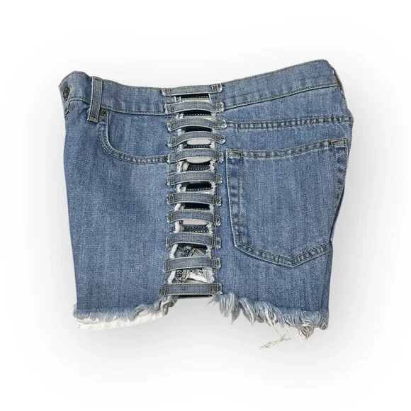 new LF Carmar ☆彡Cullen Open Ladder Side Denim Shorts ☆彡 Washed Denim ☆彡 28 - Picture 11 of 16